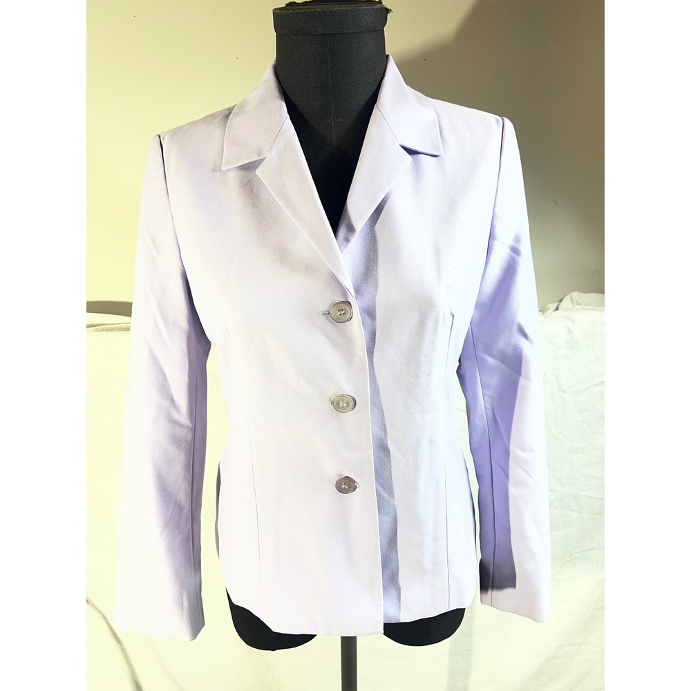 First Issue Liz Claiborne Lavender Purple 3 Button Blazer Jacket Womens Size 8